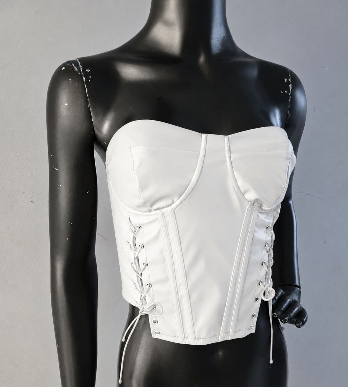 Corset Couro Amarração  — NayStore moda feminina